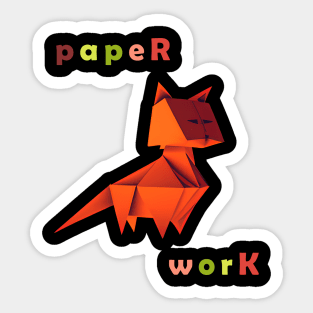 Geometric Cat abstract and colorful origami style Sticker